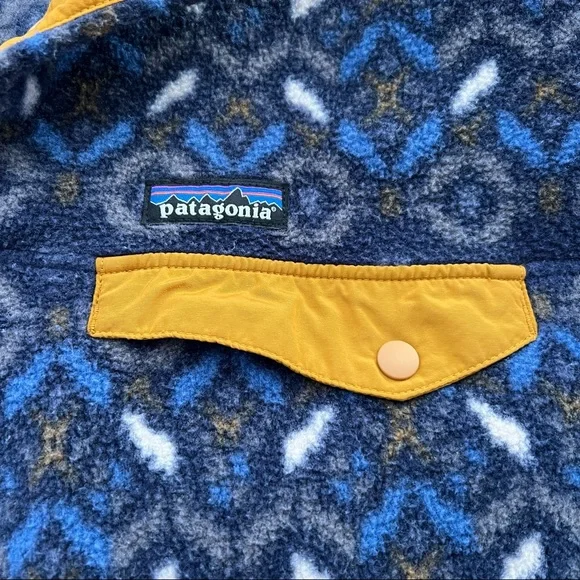 Patagonia Synchilla Snap T Fleece Pullover Tundra Cluster Navy Blue Men's Size M - Picture 7 of 14